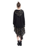 Hooded Asymmetric Cotton-jersey and Tweed Mini Dress