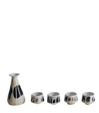 Handcrafted Stoneware Brushmark Sake Set