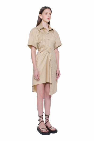 Asymmetric Hem Shirt Dress